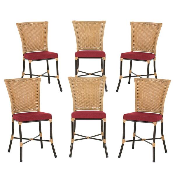 Jogo Cadeira De Jantar Em Alumínio E Fibra Estofado Impermeav