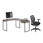 Jogo Cadeira Inclinável E Mesa L Com Gaveteiro Affara Preto