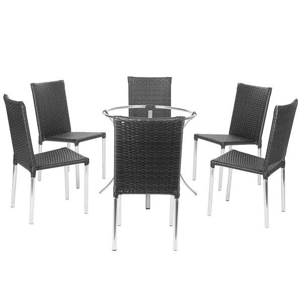 Jogo Cadeiras 6un E Mesa Sem Tampo Blumenau Para Jardim Area
