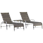 Jogo Cadeiras E Mesa Emily E 2 Espreguiçadeiras Regulável Tra