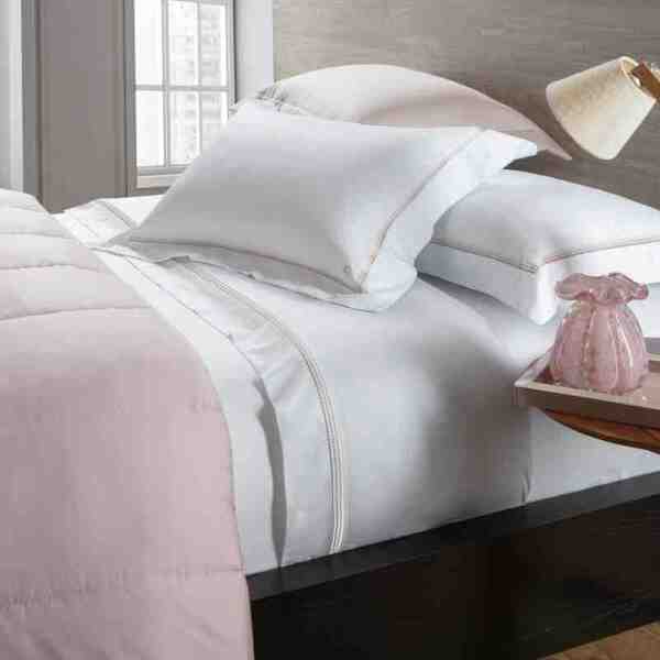 Jogo Cama 4 Peças King Bordado Dubai Branco/roses Kacyumara