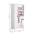 Jogo Cama E Roupeiro Cars Branco Acetinado