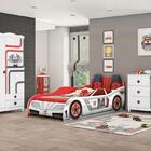 Jogo Cama E Roupeiro Cars Branco Acetinado