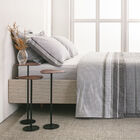 Jogo Cama King Buddemeyer 180 Fios Percalle Grid Cinza