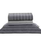 Jogo Cama King Vintage Listras Chumbo Kacyumara