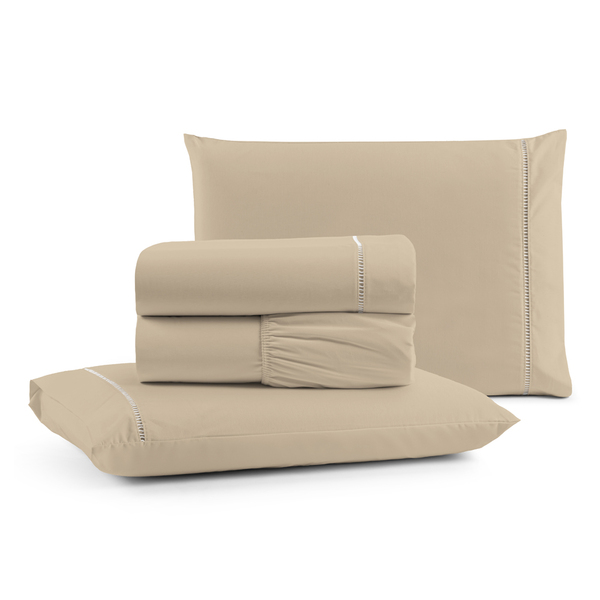 Jogo Cama Lençol Bali Queen Percal 180 Fios 100% Algodão Pont