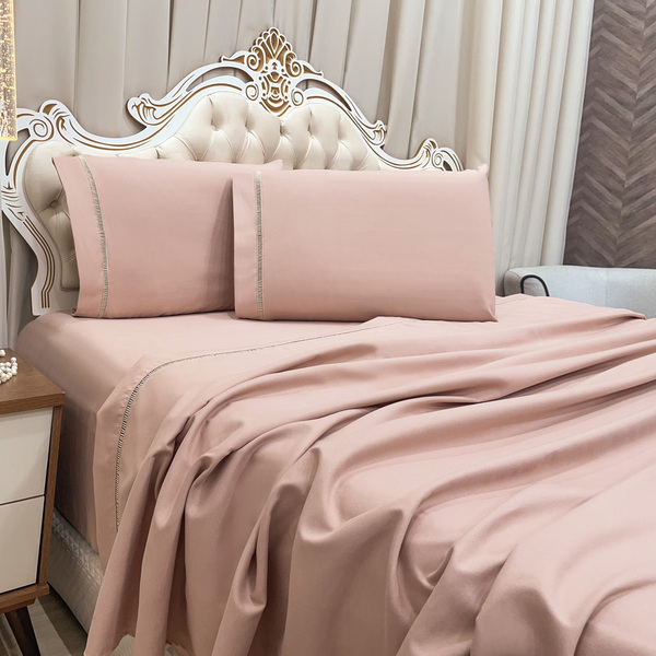 Jogo Cama Lençol Bold Queen Percal 400 Fios Acetinado C/ Pont