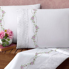 Jogo Cama Lençol Casal Queen Holambra 04 Peças Tecido Algodão