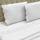 Jogo Cama Lençol Detail King Bordado Guipir Bordado Inglês Pe