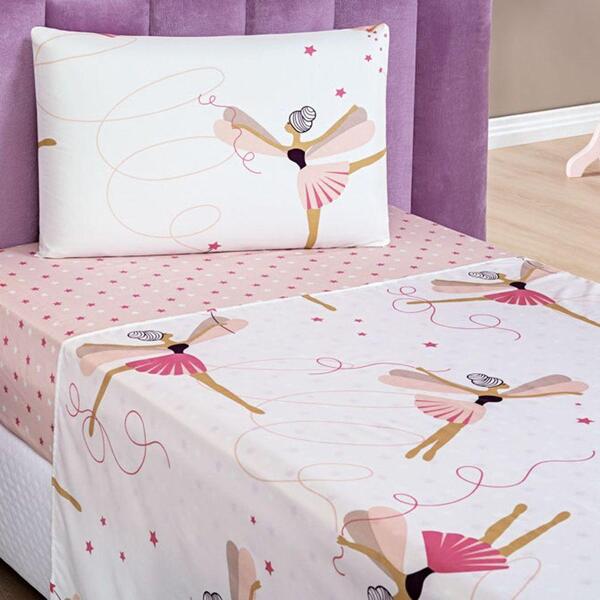 Jogo Cama Lençol Fantasy Solteiro Infantil Microfibra 3 Peças