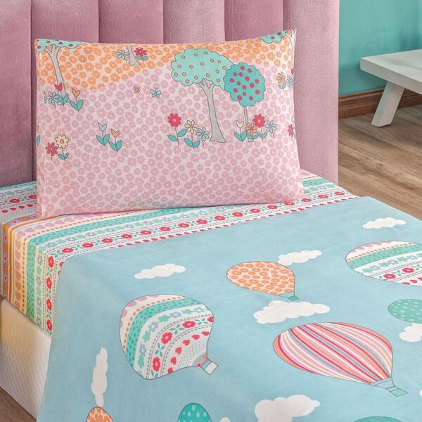 Jogo Cama Lençol Fantasy Solteiro Infantil Microfibra 3 Peças