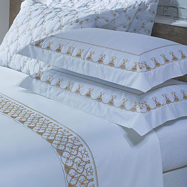 Jogo Cama Lençol Garland Queen Bordado 100% Algodão Acetinado