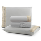 Jogo Cama Lençol Haia King Percal 200 Fios Algodão Guipir Bor