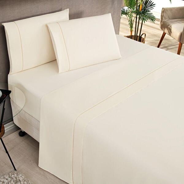 Jogo Cama Lençol Home Basic Casal 180 Fios C/ Ponto Palito 4