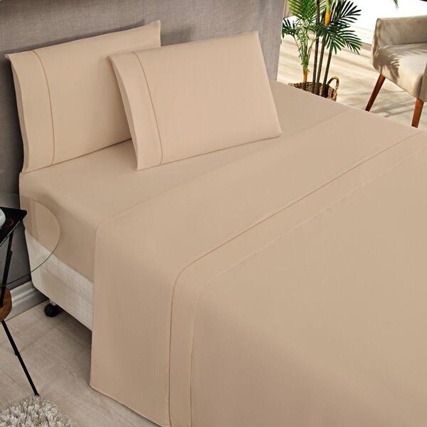 Jogo Cama Lençol Home Basic King 180 Fios C/ Ponto Palito 4 P