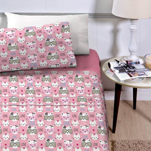 Jogo Cama Lençol Joy Solteiro Infantil Estampado 3 Peças - Ga