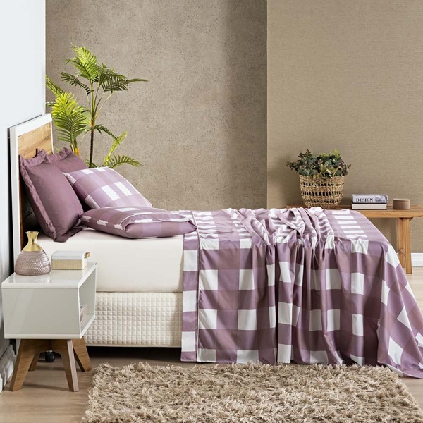 Jogo Cama Lençol Lavitta Casal Padrão Micropercal 200 Fios 4