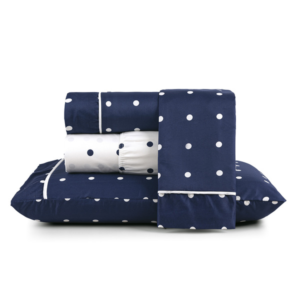 Jogo Cama Lençol Meggy Poá King Bolinhas Micropercal 200 Fios