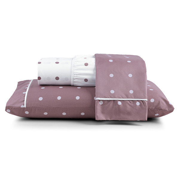 Jogo Cama Lençol Meggy Poá Queen Bolinhas Micropercal 200 Fio