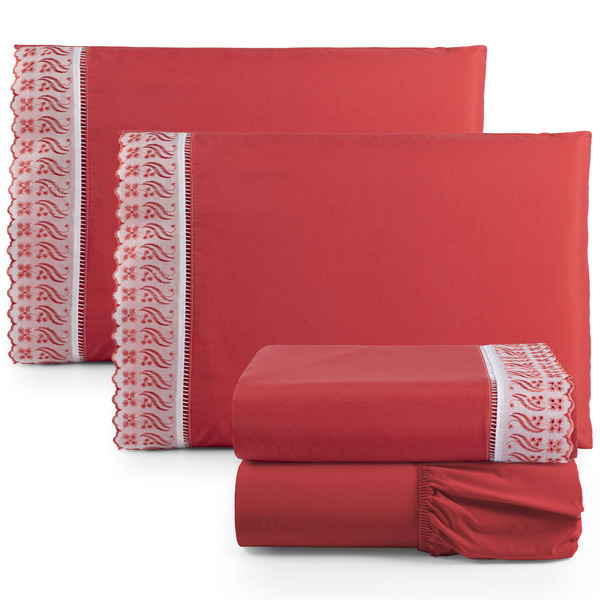 Jogo Cama Lençol Paris Casal Padrão Percal 180 Fios 100% Algo