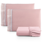 Jogo Cama Lençol Paris Queen Percal 180 Fios 100% Algodão Les