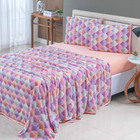 Jogo Cama Lençol Sonnet Casal Padrão Malha Estampada 100% Alg