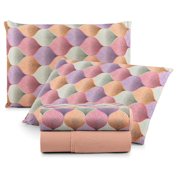 Jogo Cama Lençol Sonnet Casal Padrão Malha Estampada 100% Alg