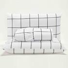 Jogo Cama Lençol Square Solteiro Quadriculado 2 Peças Branco