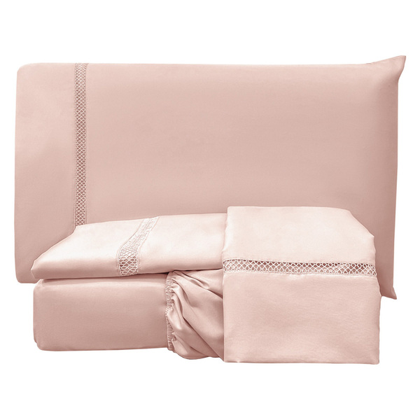 Jogo Cama Lençol Trento Queen Guipir Micro Percal 300 Fios C/