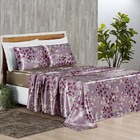 Jogo Cama Lençol Vine Casal Padrão Cetim Estampado Alto Brilh