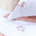 Jogo Cama Natureza Casal Padrão Branco / Rosa Micro Percal Pe