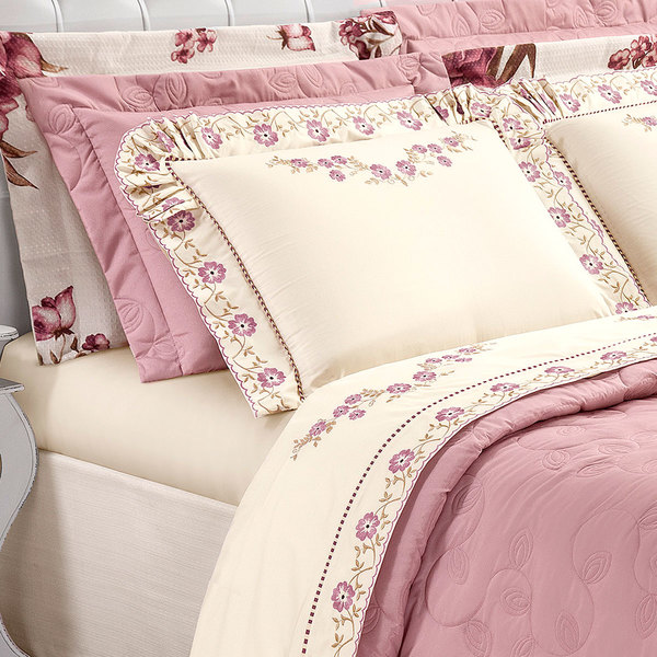Jogo de cama queen bordado Clearance