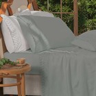 Jogo Cama Rendas King Bordare - Cinza Artico Floral Appel