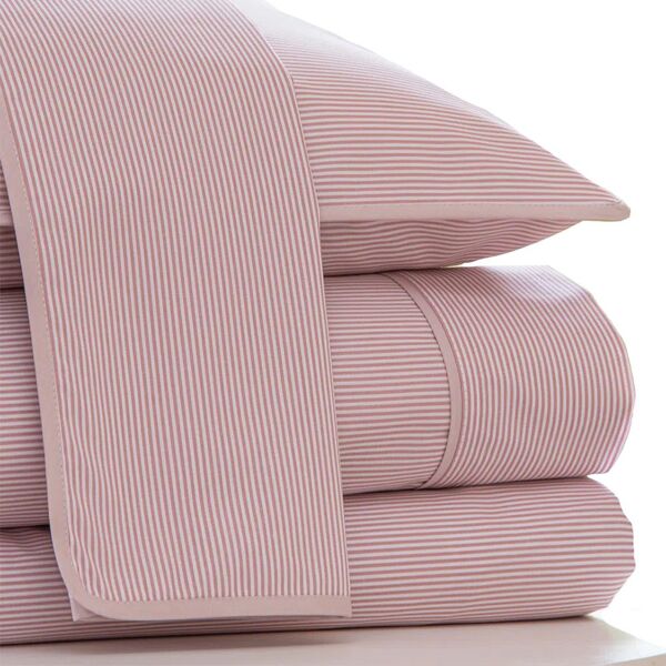 Jogo Cama Solteiro Scavone 200 Fios New Stripes Rosa