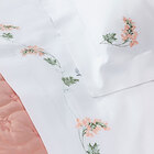 Jogo Cama Tamanho King Size Branco / Salmão 200 Fios 100% Alg