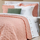 Jogo Cama Tamanho King Size Branco / Salmão 200 Fios 100% Alg