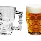 Jogo Caneca Chopp Caveira 540ml Vidro Premium 2 Pç - Vitrizi