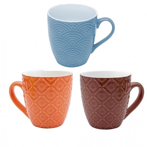 Jogo Caneca Porcelana Color Copacabana 175ml 3 Un - Mundial