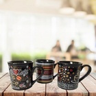 Jogo Caneca Porcelana Premium Decor Coffee Black 150ml 3 Pç
