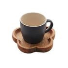 Jogo Canecas Com Pires De Madeira Woodart 4 Peças Azul