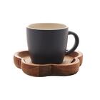 Jogo Canecas Com Pires De Madeira Woodart 4 Peças Azul