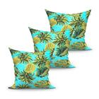 Jogo Capa Almofada Abacaxi Estampada 3 Unidades 45cm X 45cm T