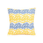 Jogo Capa Almofada Amarela E Cinza Geométrica 45cm X 45cm Com