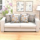 Jogo Capa Almofada Amarela Floral 4 Unidades 60cm X 60cm Teci