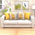 Jogo Capa Almofada Amarela Listrada 4 Unidades 60cm X 60cm Te