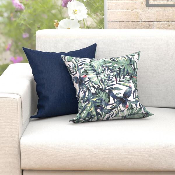 Jogo Capa Almofada Azul E Estampada 2 Unidades 45cm X 45cm Te