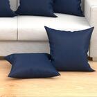 Jogo Capa Almofada Azul Grande Lisa 4 Unidades 60cm X 60cm Te