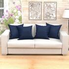 Jogo Capa Almofada Azul Grande Lisa 4 Unidades 60cm X 60cm Te