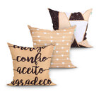 Jogo Capa Almofada Decorativa Para Quarto Estampada Microfibr