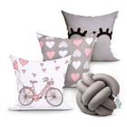 Jogo Capa Almofada Decorativa Para Quarto Kit 3 Capas 45cm X